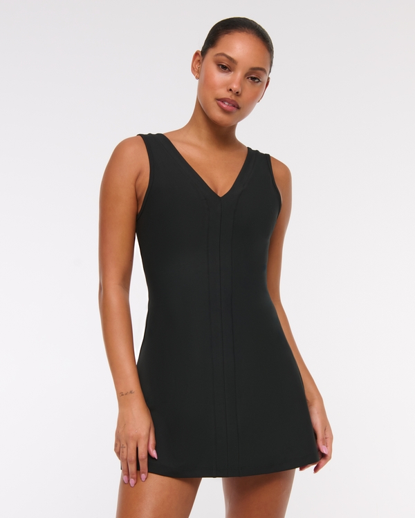 YPB sculptLUX V-Neck Mini Dress, Black view 2