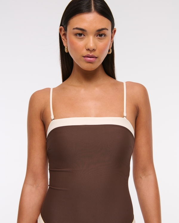 A&F Marina One-Piece Swimsuit, Cocoa view 2