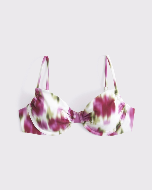 Ruched Underwire Bikini Top, Pink Pattern view 2