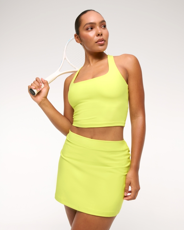 YPB sculptLUX Lined Clean Mini Skirt, Wild Lime view 1