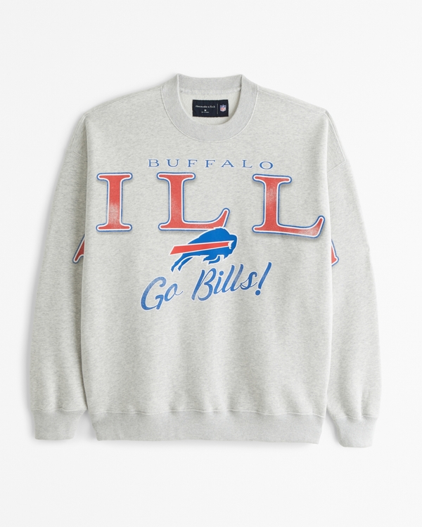 Buffalo Bills Graphic Crew Sweatshirt, Light Gray Heather view 1