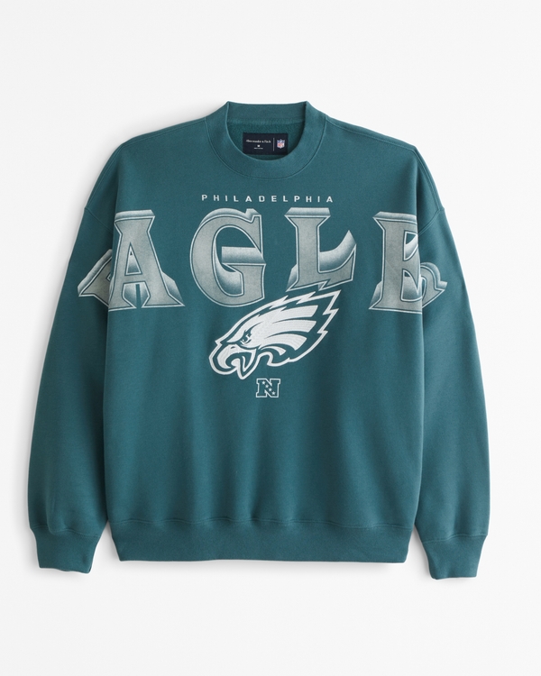 Philadelphia Eagles Graphic Crew Sweatshirt, Green view 1