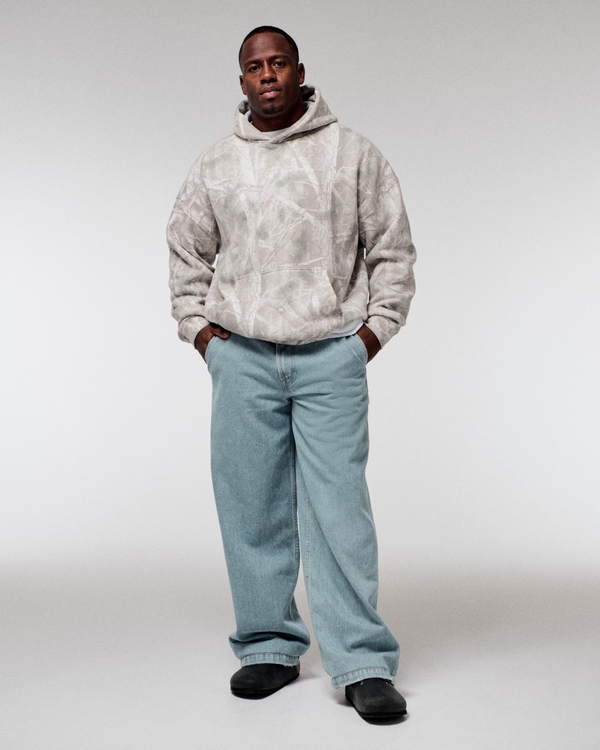 Essential Popover Hoodie, Light Gray Camo view 2