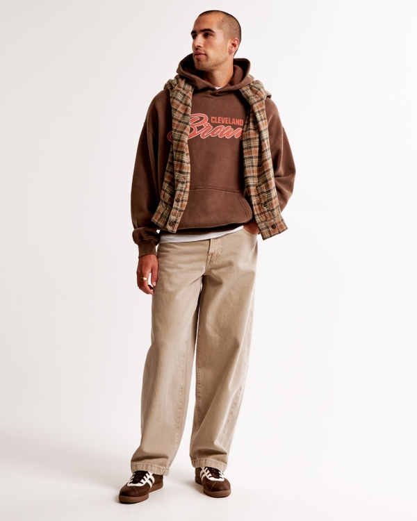 Cleveland Browns Graphic Popover Hoodie, Brown view 2
