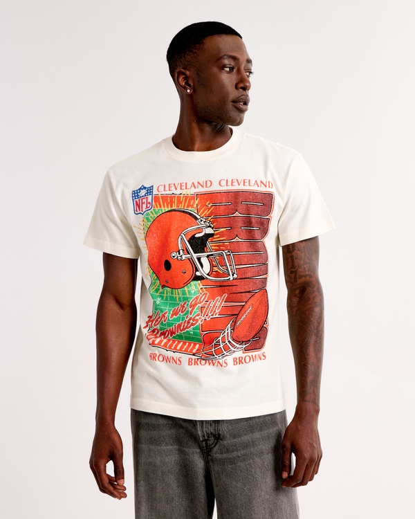 Cleveland Browns Graphic Tee, Cream view 1