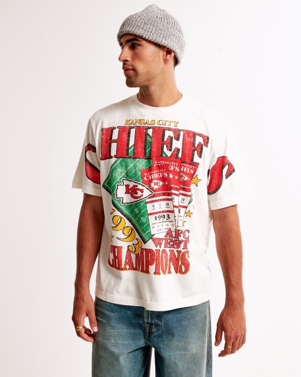 Kansas City Chiefs Vintage-Inspired Graphic Tee, Cream view 1