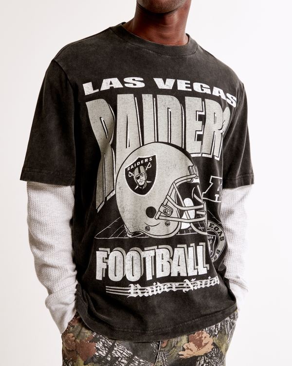 Las Vegas Raiders Vintage-Inspired Graphic Tee, Black view 2