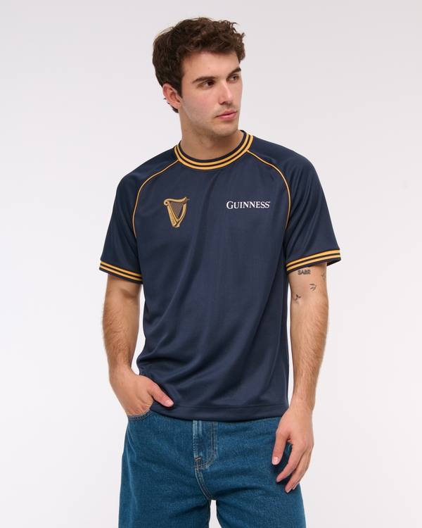 Guinness Cropped Soccer-Inspired Graphic Tee, Deep Blue view 1