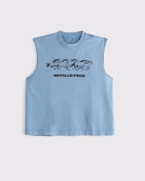 Pride Cropped Orville Peck Tank, Cloudy Blue view 2