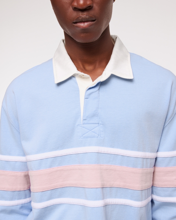 Vol. 28 Long-Sleeve Danzy Rugby Polo, Light Blue view 2