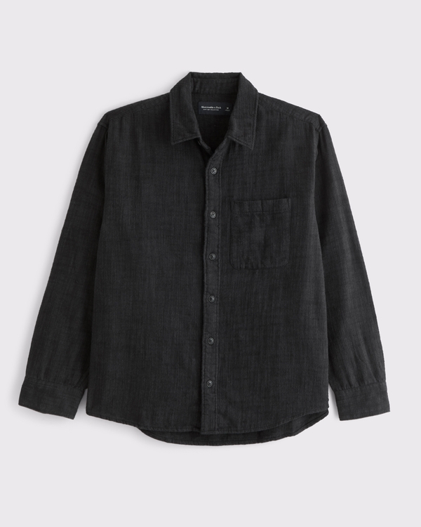 Slub Flannel, Black view 1