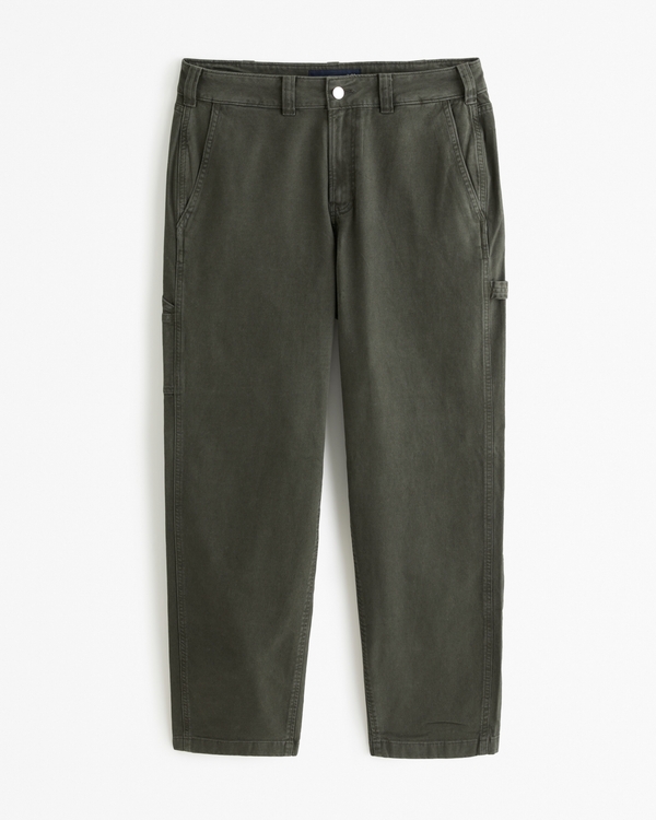 Athletic Loose Workwear Pant, Dark Olive Green view 2