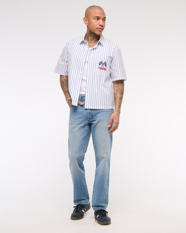 90s Straight Jean, Light-medium Wash view 1