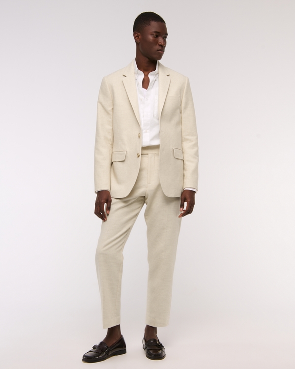 The A&F Collins Classic Cotton-Texture Blazer, Cream view 2