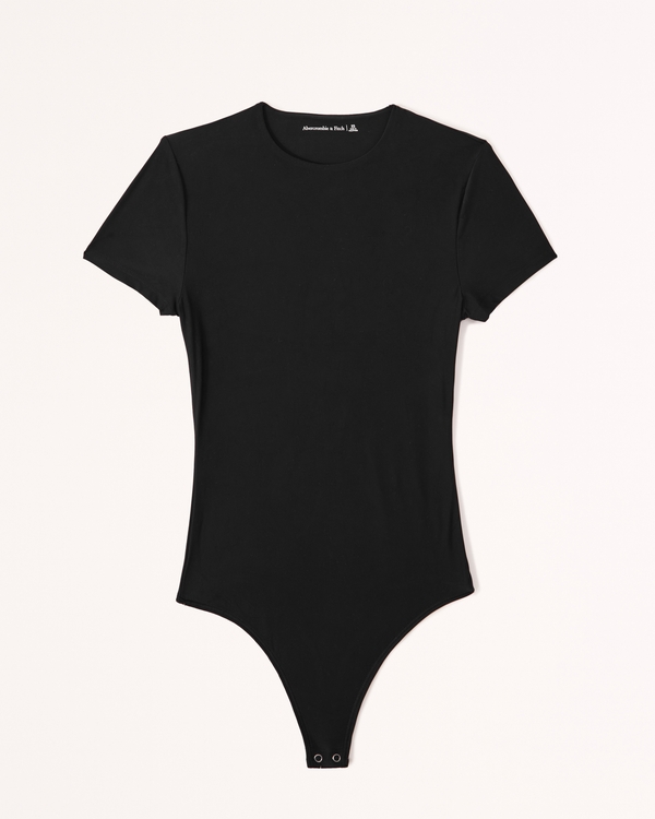 Soft Matte Seamless Tee Bodysuit, Black view 1