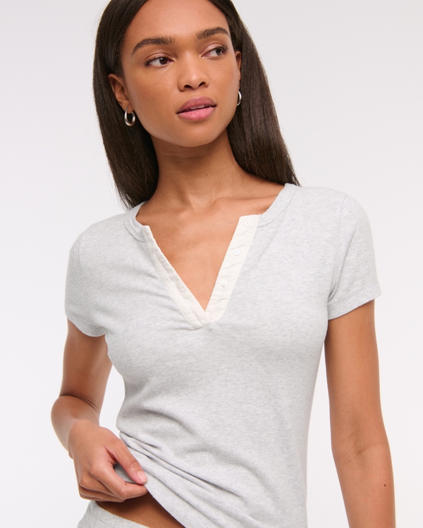 Cozy Lounge Knit Top, Light Gray view 2