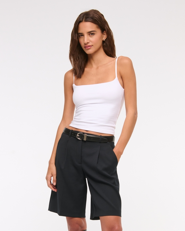 Mid Rise Bermuda Short, Black view 1