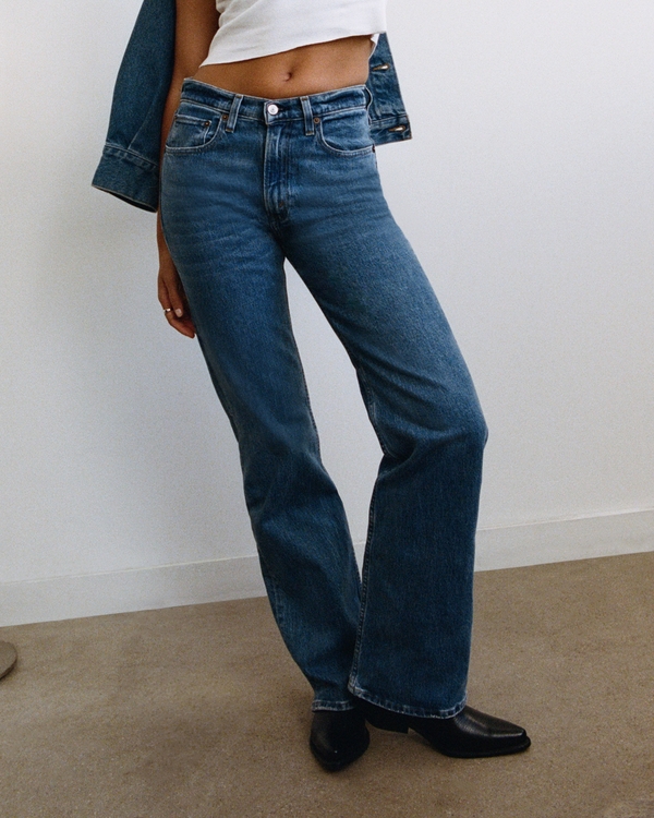 High Rise 90s Relaxed Jean, Dark With Back Distressed Hem view 2