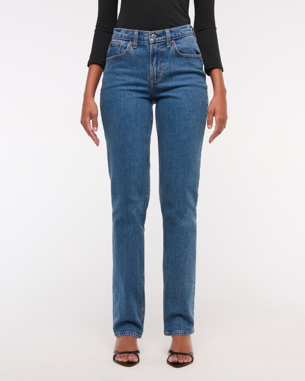 Curve Love Mid Rise 90s Straight Jean, Dark Marble view 2