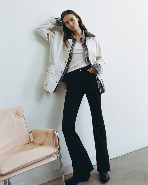 Mid Rise Bootcut Jean, Black view 1