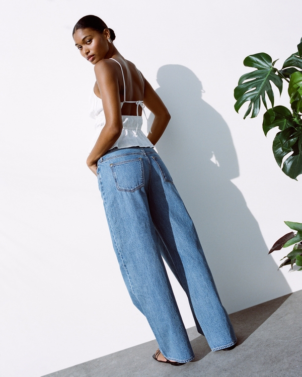Curve Love Low Rise Ultra Loose Jean, Medium Tinted view 1