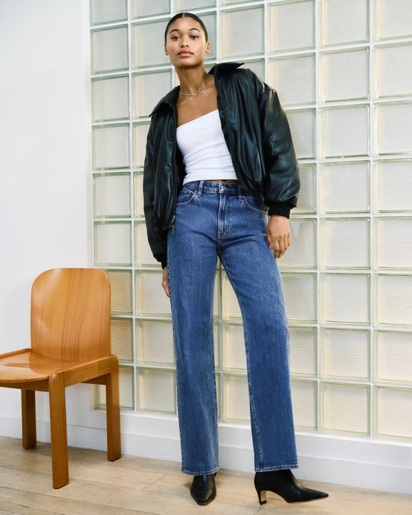 Curve Love High Rise 90s Relaxed Jean, Medium Marble view 1