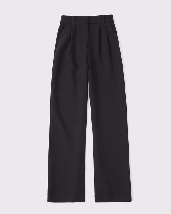 A&F Sloane Tailored Wide Leg Pant, Black view 1