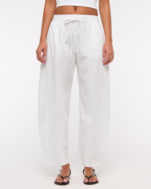 Poplin Barrel Pull-On Pant, White view 2