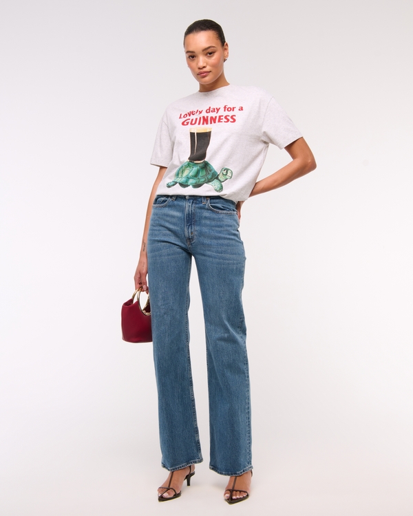 Oversized Guinness Graphic Tee, Light Gray view 2