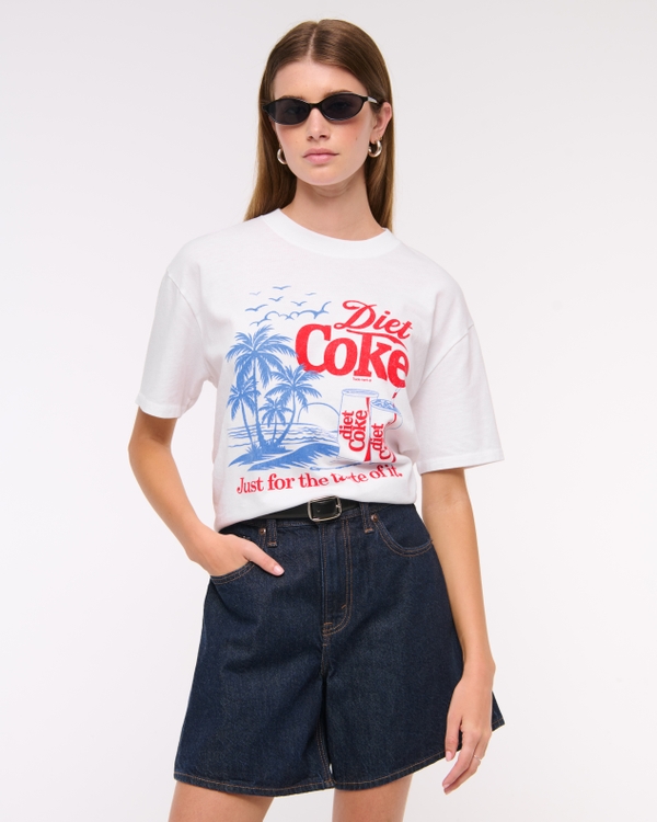 Oversized Diet Coke Graphic Tee, White view 1
