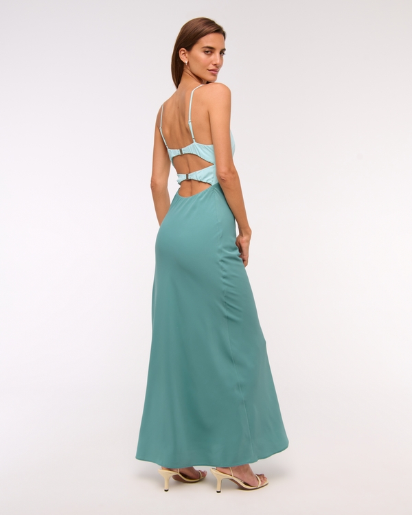 The A&F Julia Slip Cutout Maxi Dress, Turquoise view 1