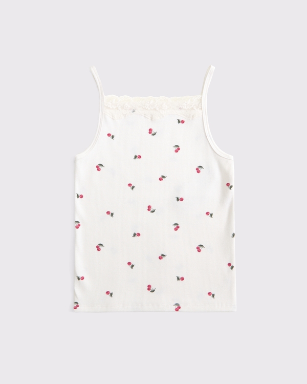 apron lace tank, Cream Pattern view 1